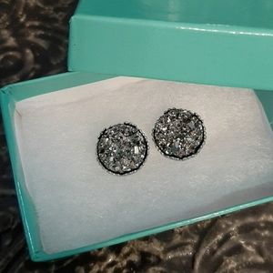 NWOT- Handmade Druzy Stud Earrings